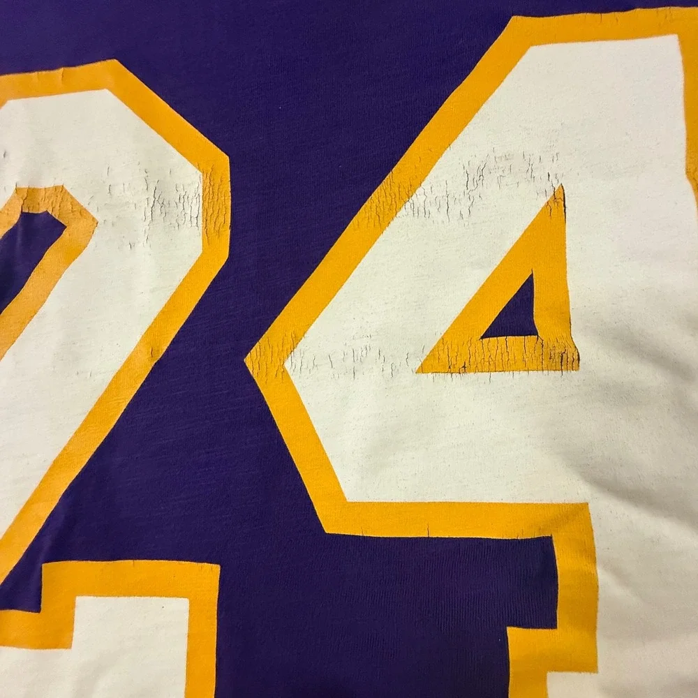 Adidas Los Angeles Lakers Kobe Bryant 24 Purple Jersey T-Shirt Mens 2XL W66498